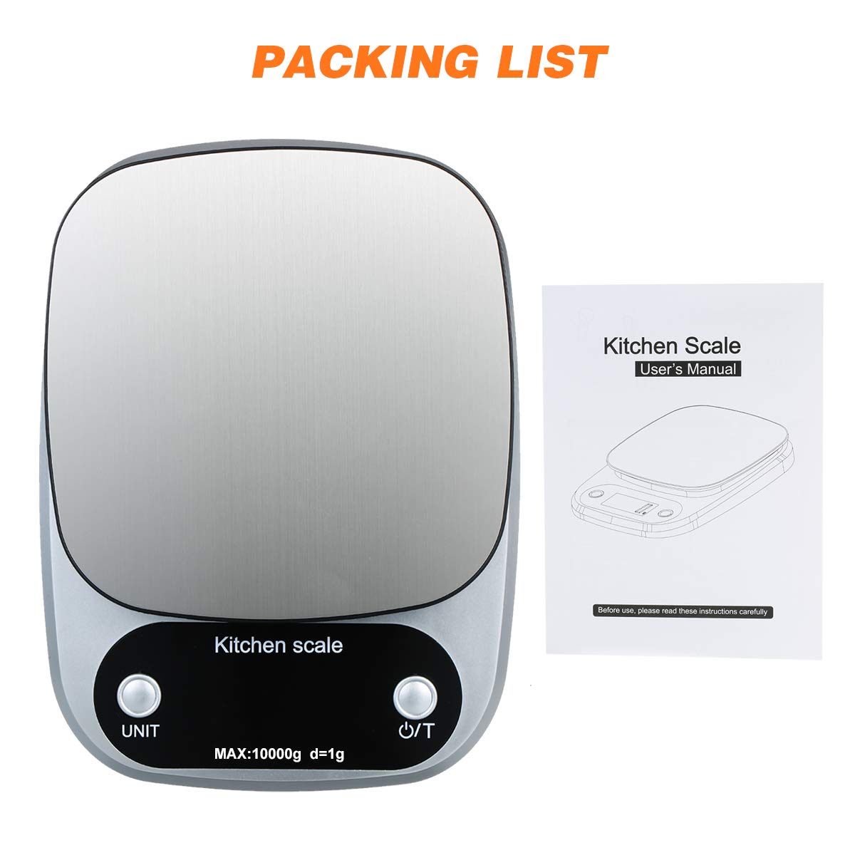 YIWENG Digital Kitchen Scale 10kg 1g Waterproof Baking Scale