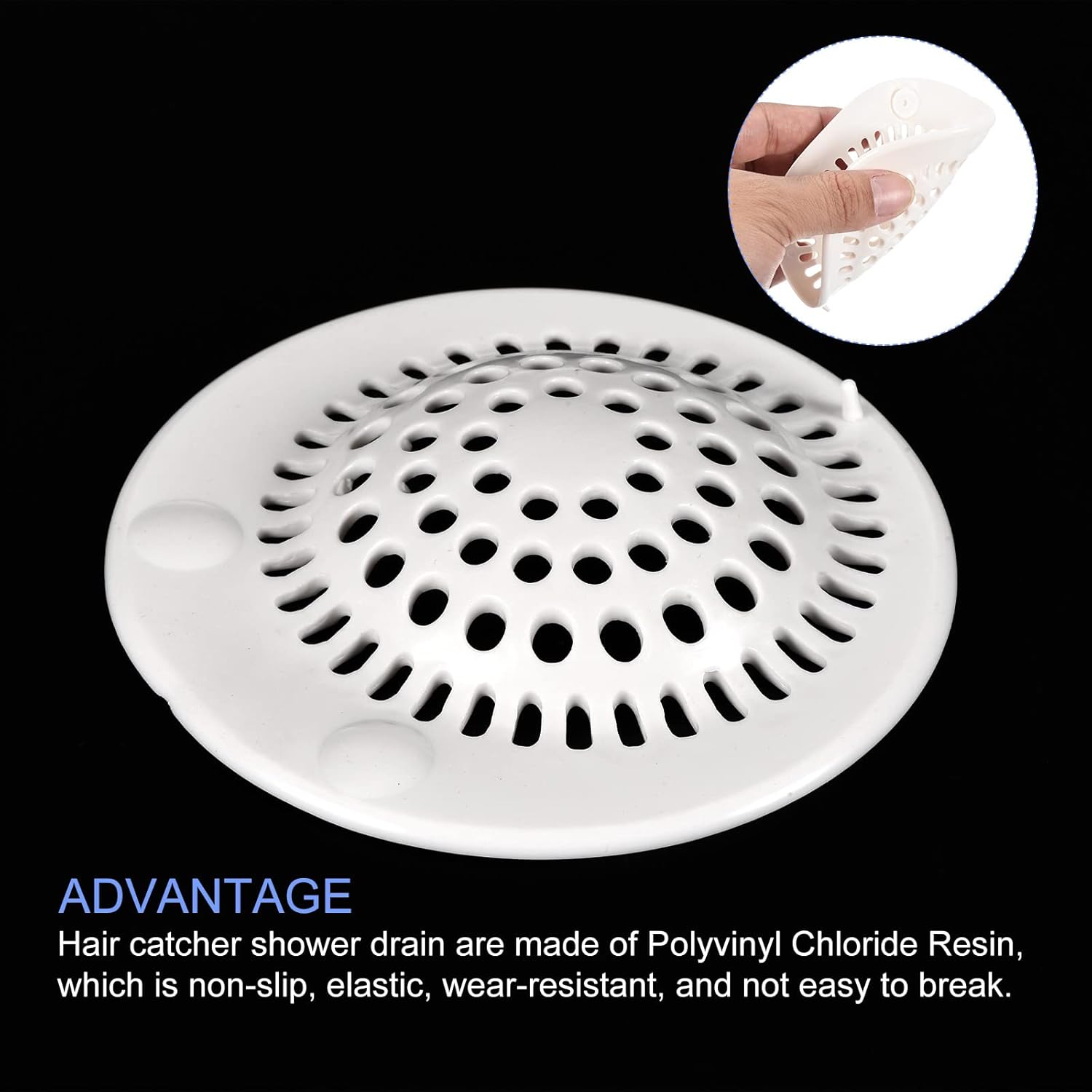 METALLIXITY Shower Drain Hair Catcher 24 x 063 White 1