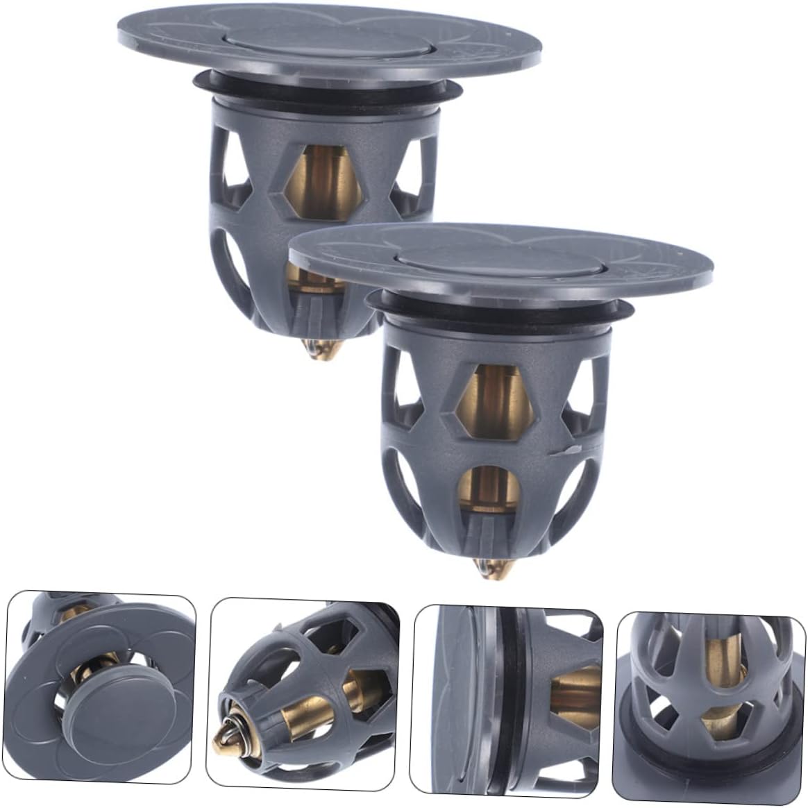 UKCOCO 2pcs Universal Bathtub Drain Plug Copper Material No Leak Easy Install