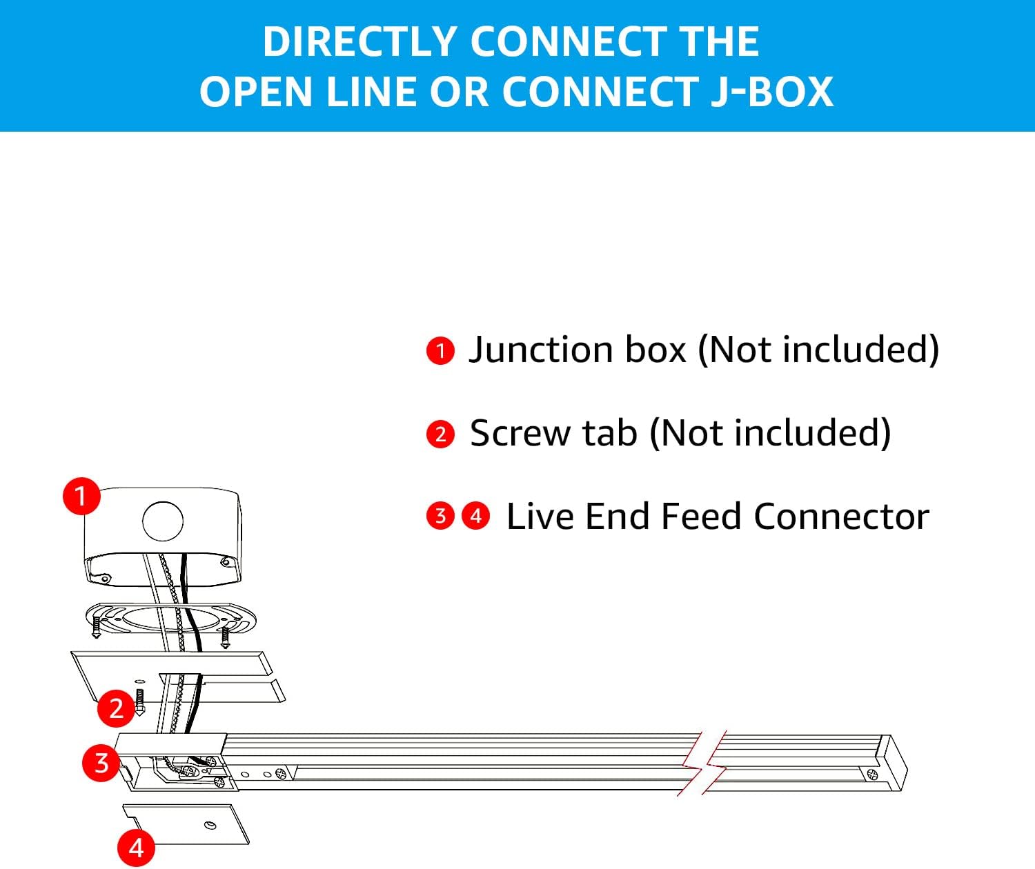LEONLITE H Track Live End Feed Connector Black
