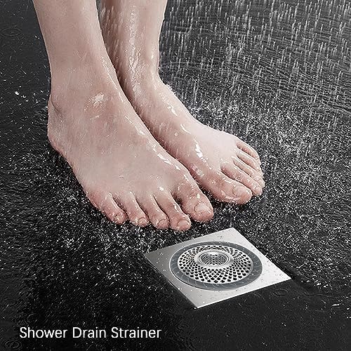 2PCS Stainless Steel Drain Hair Catcher for Bathroom Kitchen