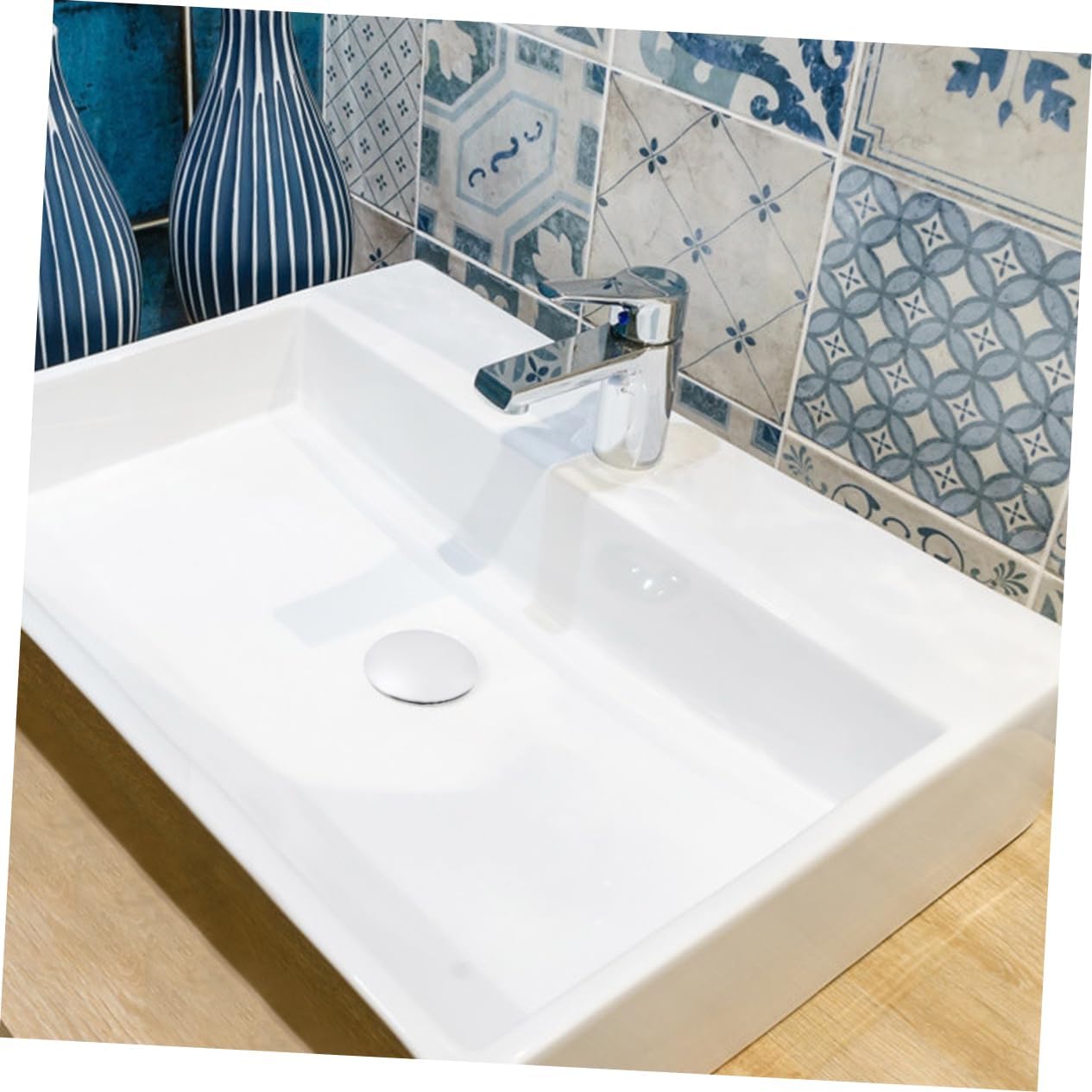TOBBOMEY Pop-up Drain Cover for Sink and Bathtub