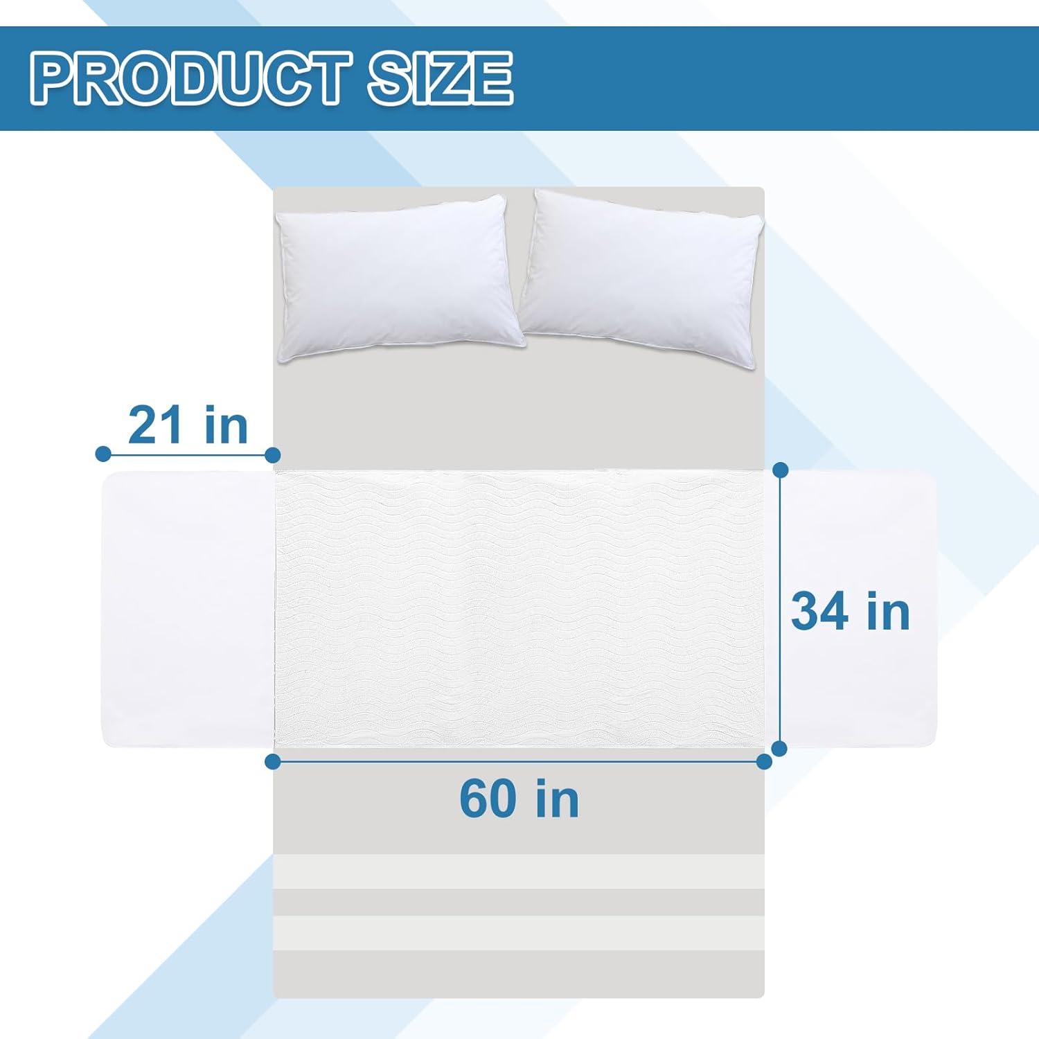 OUTCREATOR Reusable Bed Pad with Tuck-in Sides 34x60 Inches