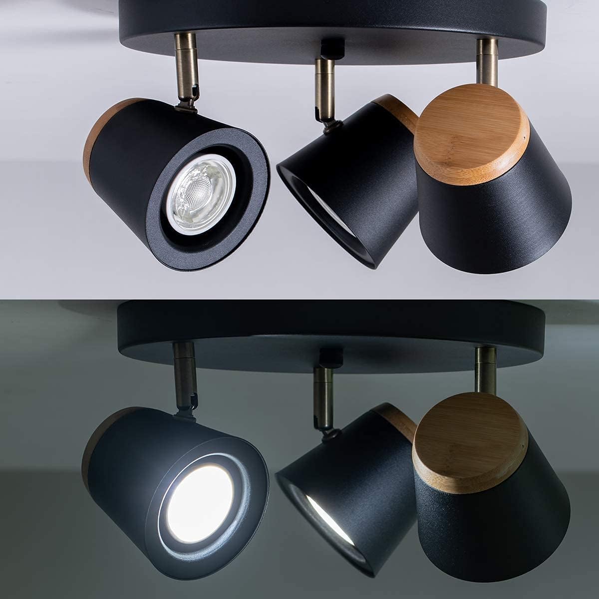 TeHenoo 3-Light Ceiling Light with Natural Bamboo Detail