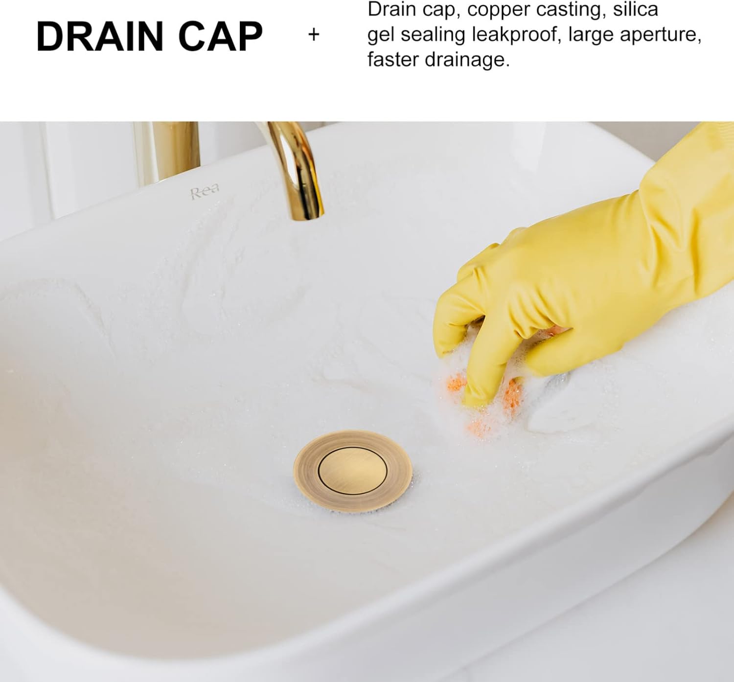 Artibetter Copper Sink Drain Strainer with Overflow Prevention 1