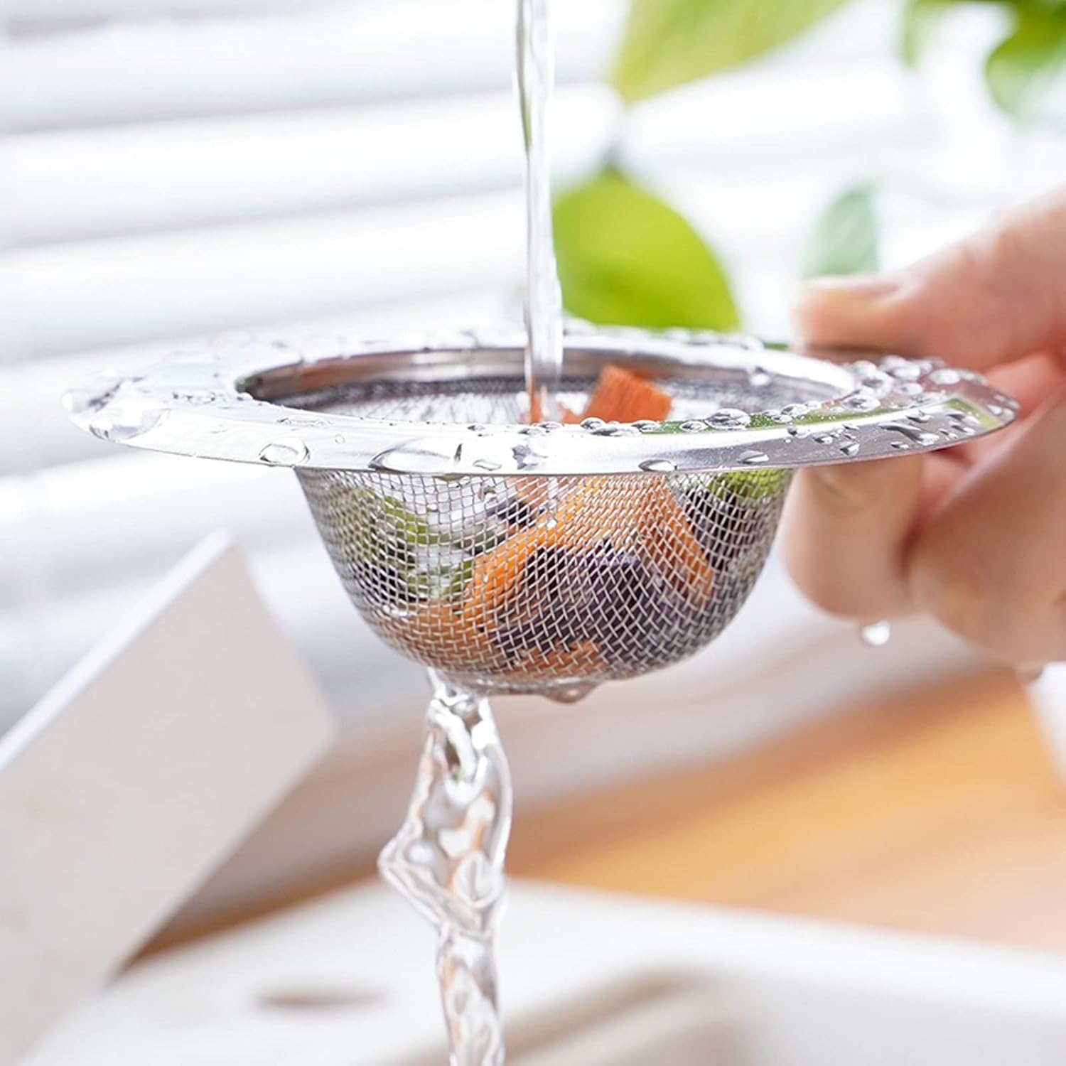 Estink 2pc Stainless Steel Sink Strainer with Lids