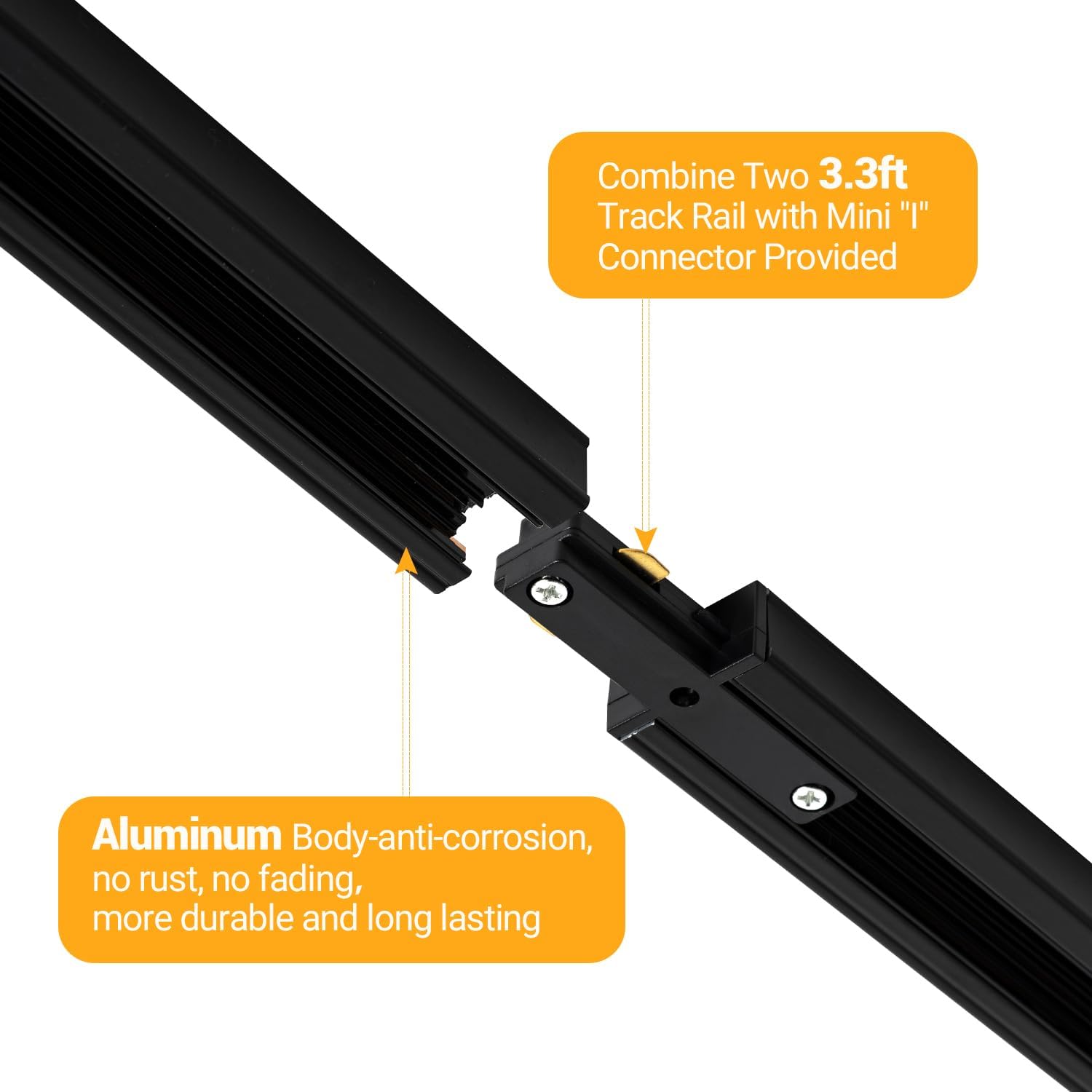 TuyuBEE 20FT H Track Lighting Rails Kit - Black