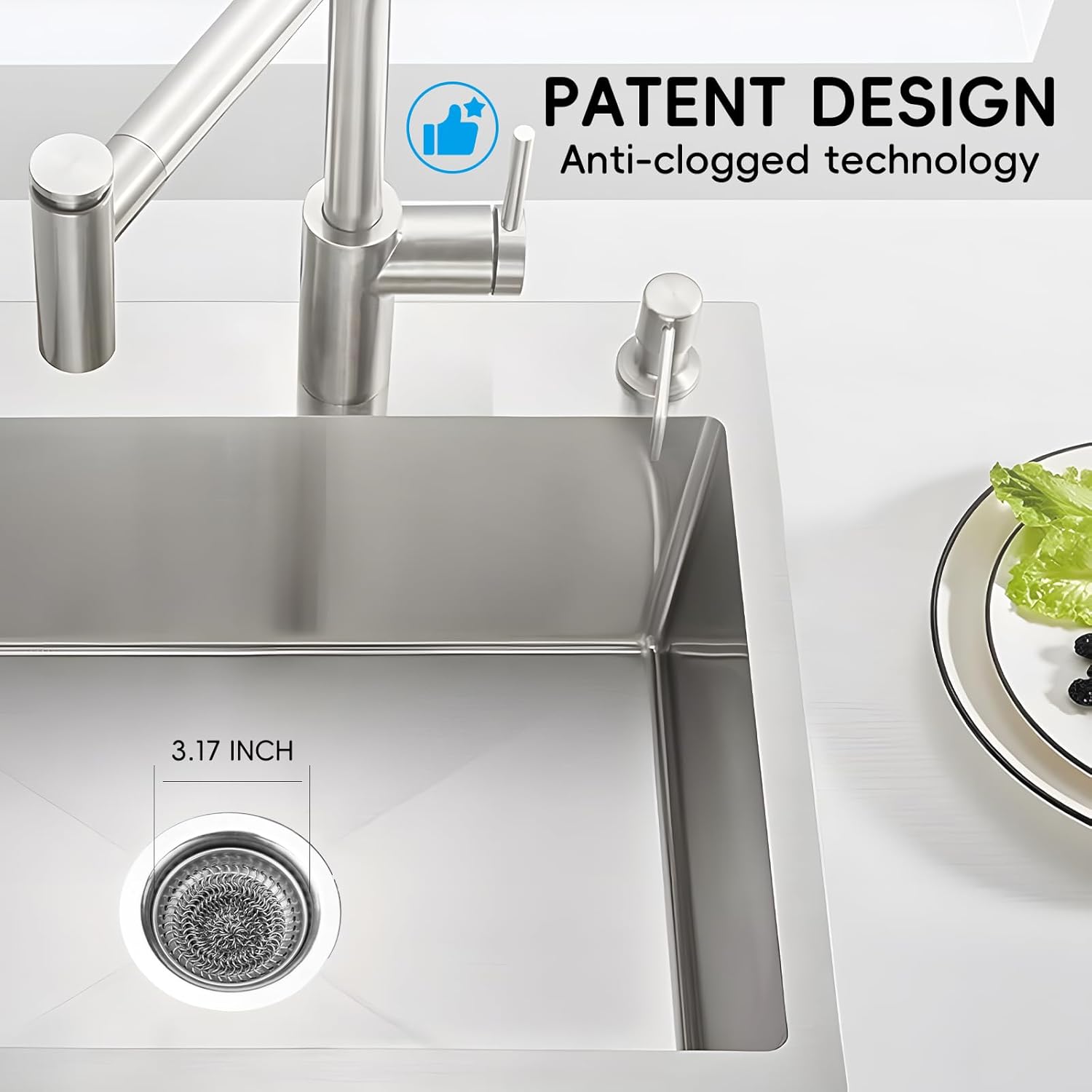 Wokdada Reversible Stainless Steel Sink Strainer