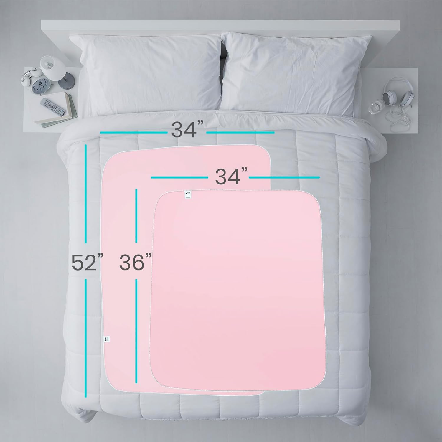 Vive Reusable Waterproof Bed Pad for Incontinence - 34 x 52