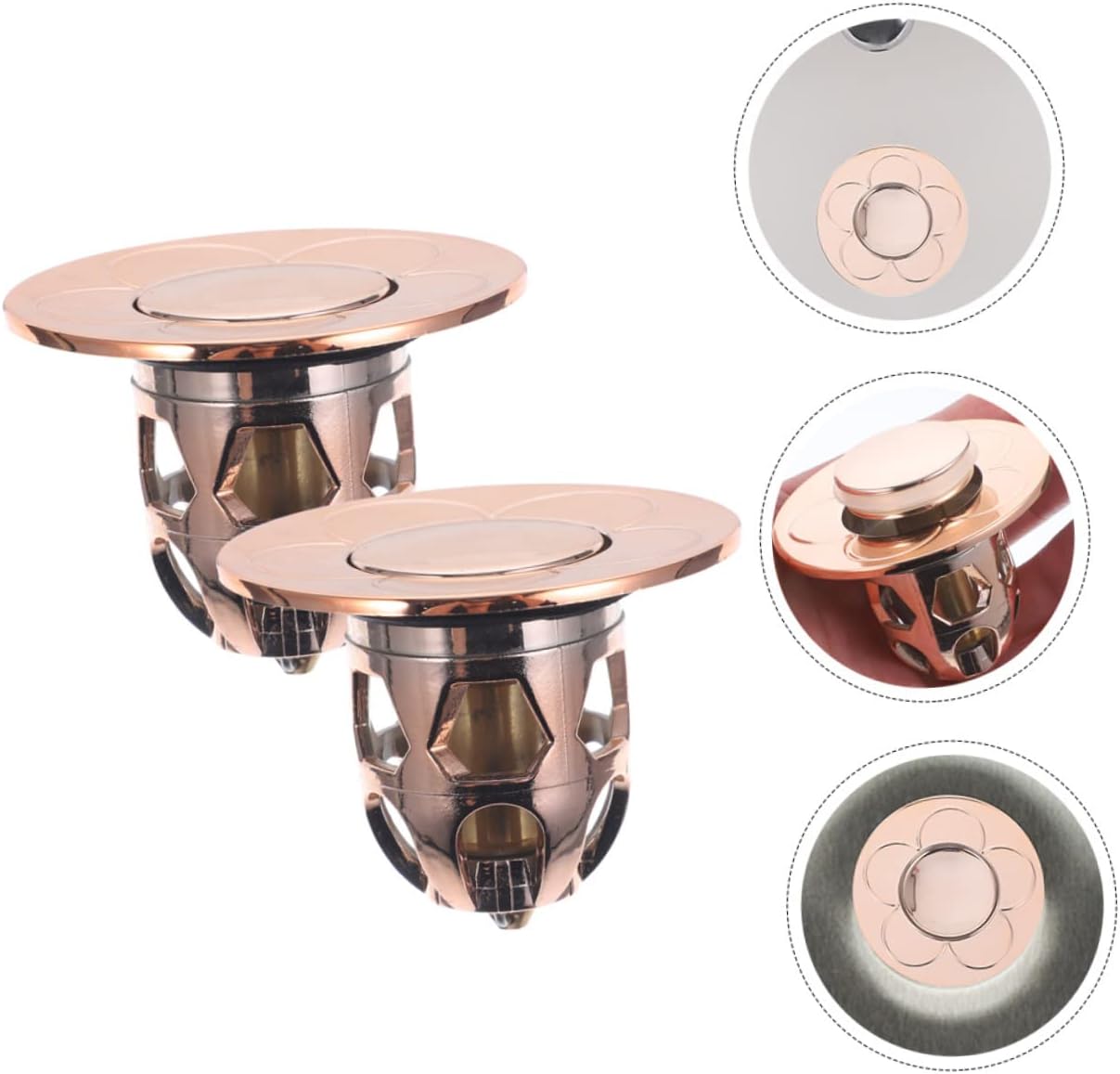 Yardenfun Copper Sink Drain Plug 2pcs Bathroom Accessories