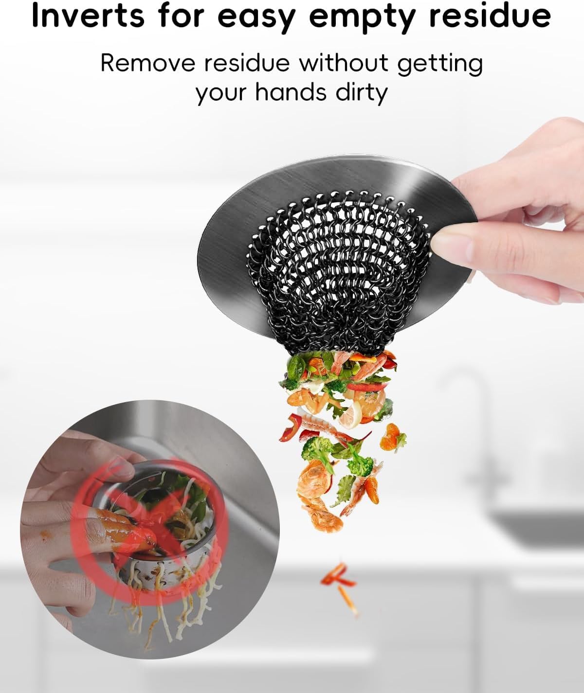 Wokdada Black 304 Stainless Steel Sink Strainer
