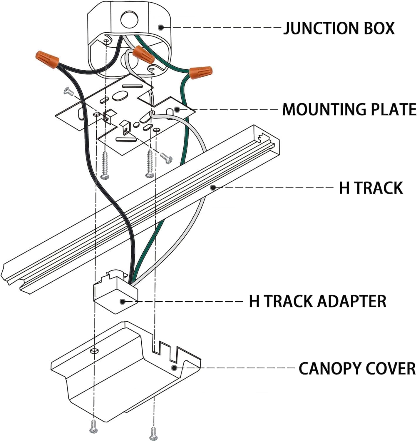 Bravsekai H Track Floating Connector for Track Lighting System