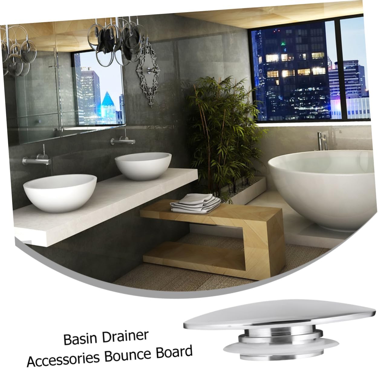 Silver Zinc Alloy Sewer Drain Cover for Sink Bathtub and Laundry