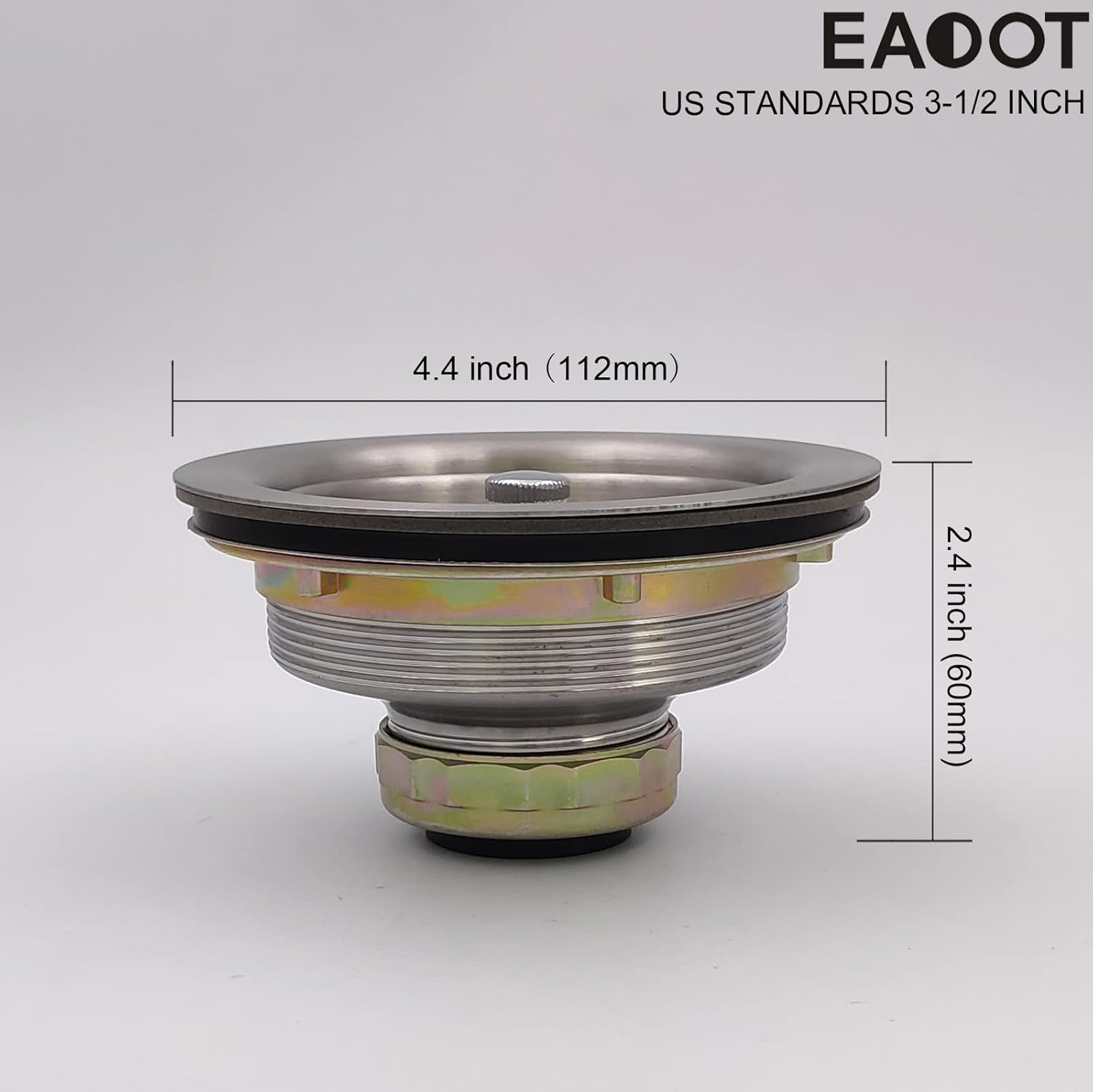 EADOT 35 Inch Nickel Sink Drain with Strainer Basket Stopper