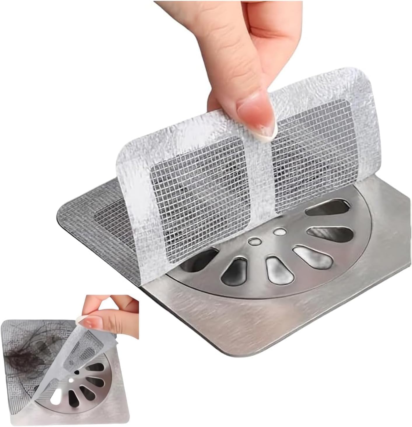 CVSN 30pcs 4 X 4 Disposable Shower Drain Cover Strainer Hair Catcher