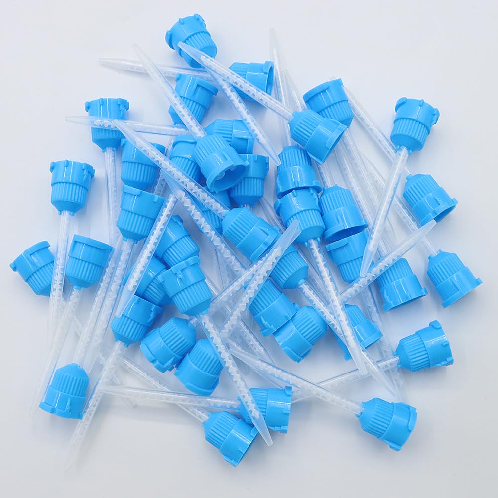 50pcs Blue Epoxy Mixing Nozzle for Glue Gun with 1121 Ratio