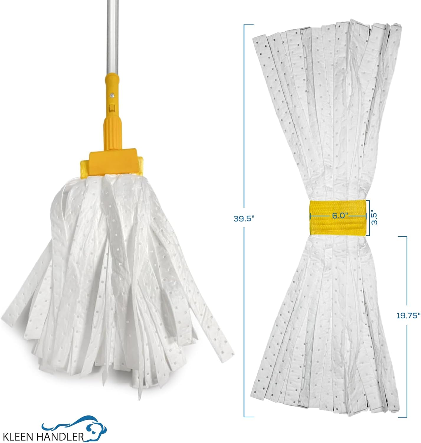 KLEEN HANDLER 6-Pack Mop Head Replacement for Oil Spills