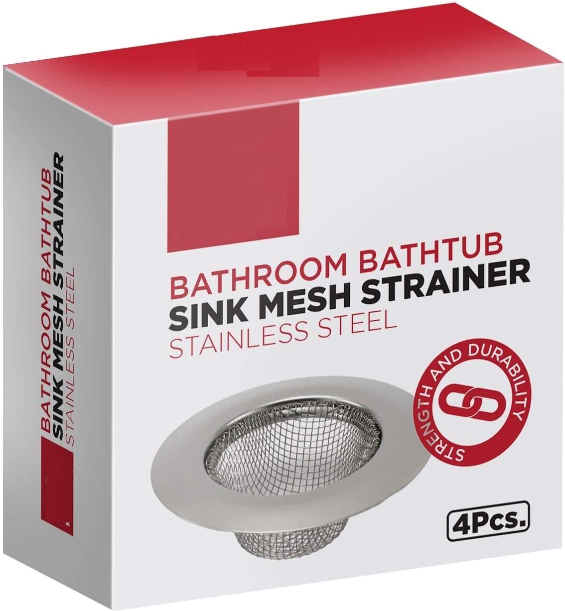 4pcs Stainless Steel Bathroom Sink Mesh Strainer Pack of 4