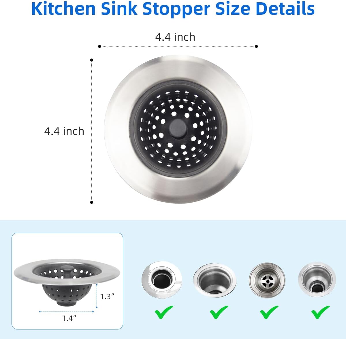 PROFECTUS Kitchen Set of 2 Sink Strainers