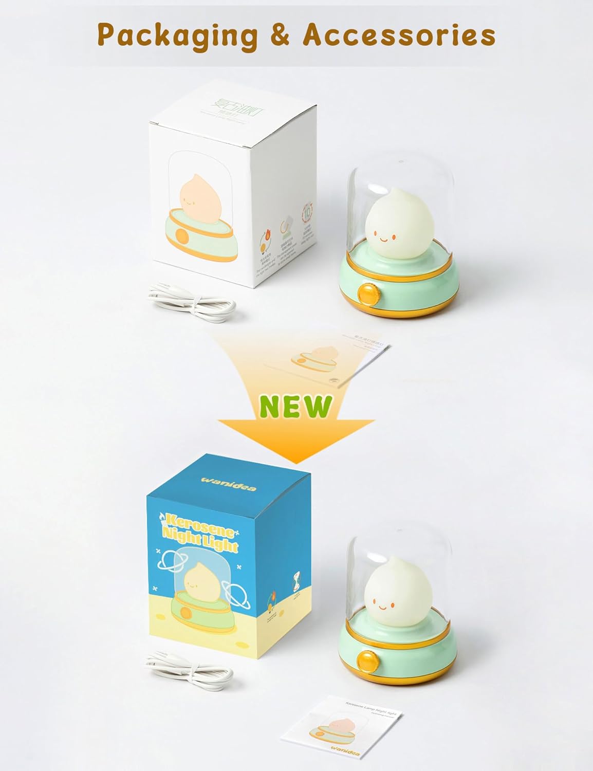 WANIDEA Cute Chibi Flame Lamp Retro Night Light 1