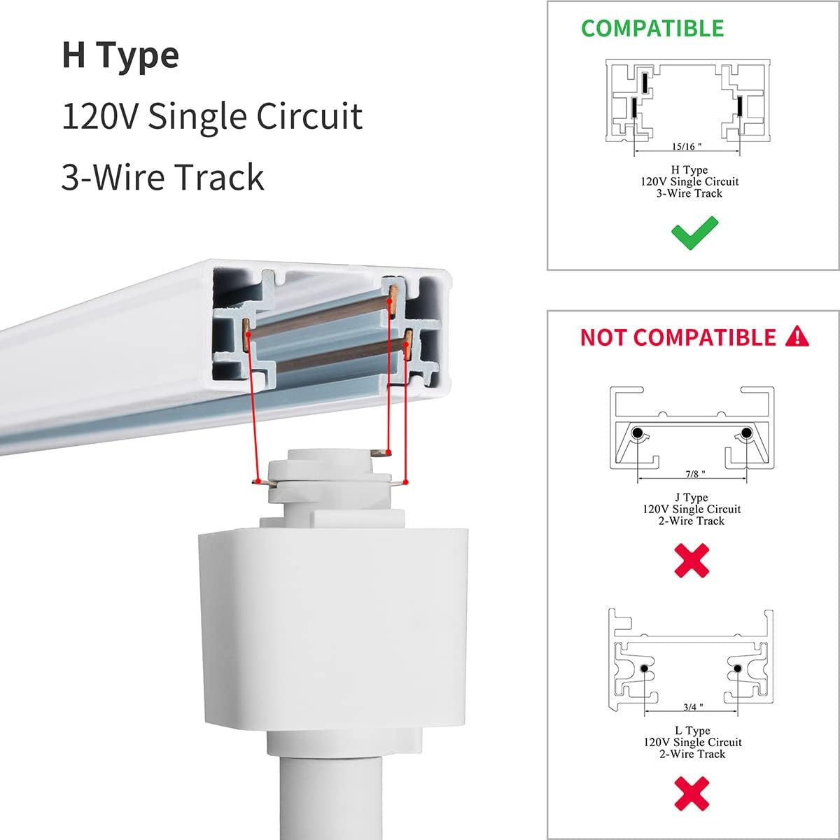 Mirrea 6 Pack LED Track Light Heads Warm White 3000K
