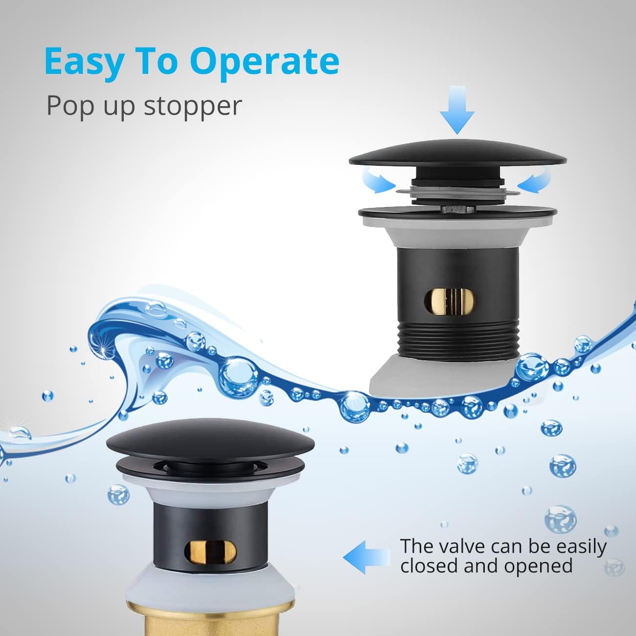 WOVIER Matte Black Vessel Sink Drain with Overflow
