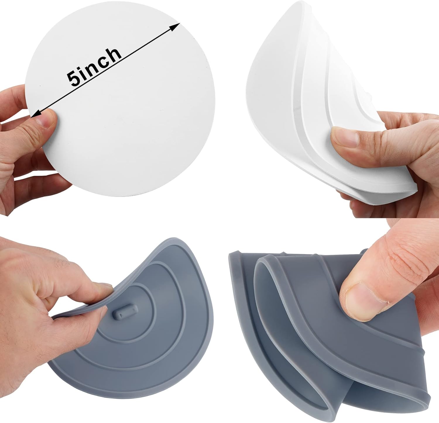 Hibbent 2 Pack Suction Sink Stopper Set