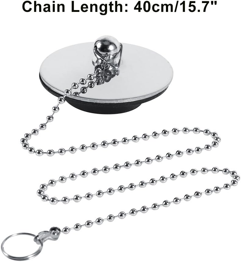 Asixx Chrome Drain Stopper with Chain for Sink and Bathtub