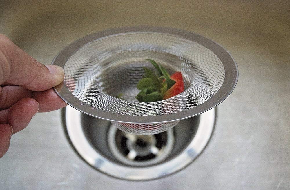 FMH Heavy Duty Stainless Steel Drain Strainer Set of Two 1
