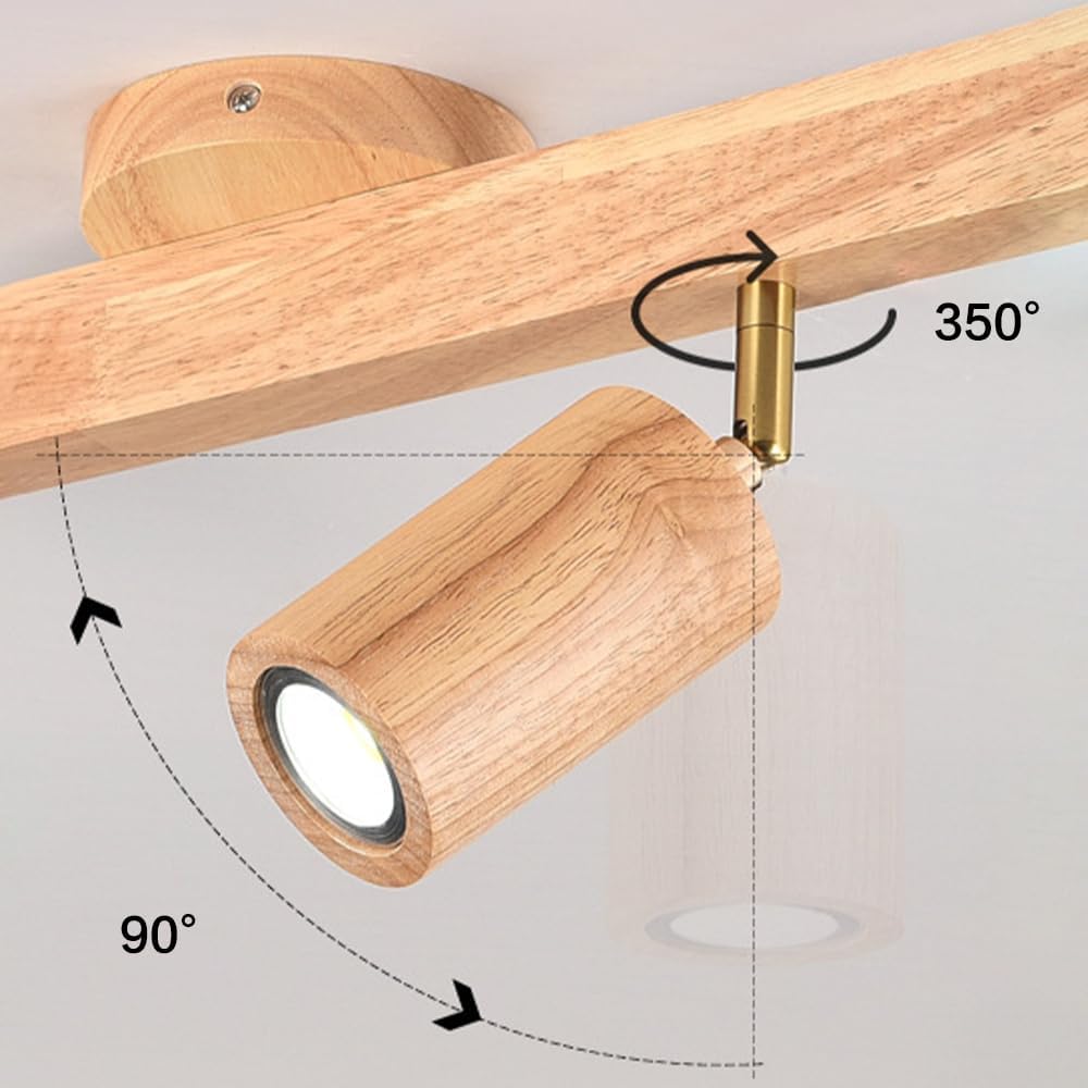 Modern Wood LED Ceiling Spotlight Kit Adjustable