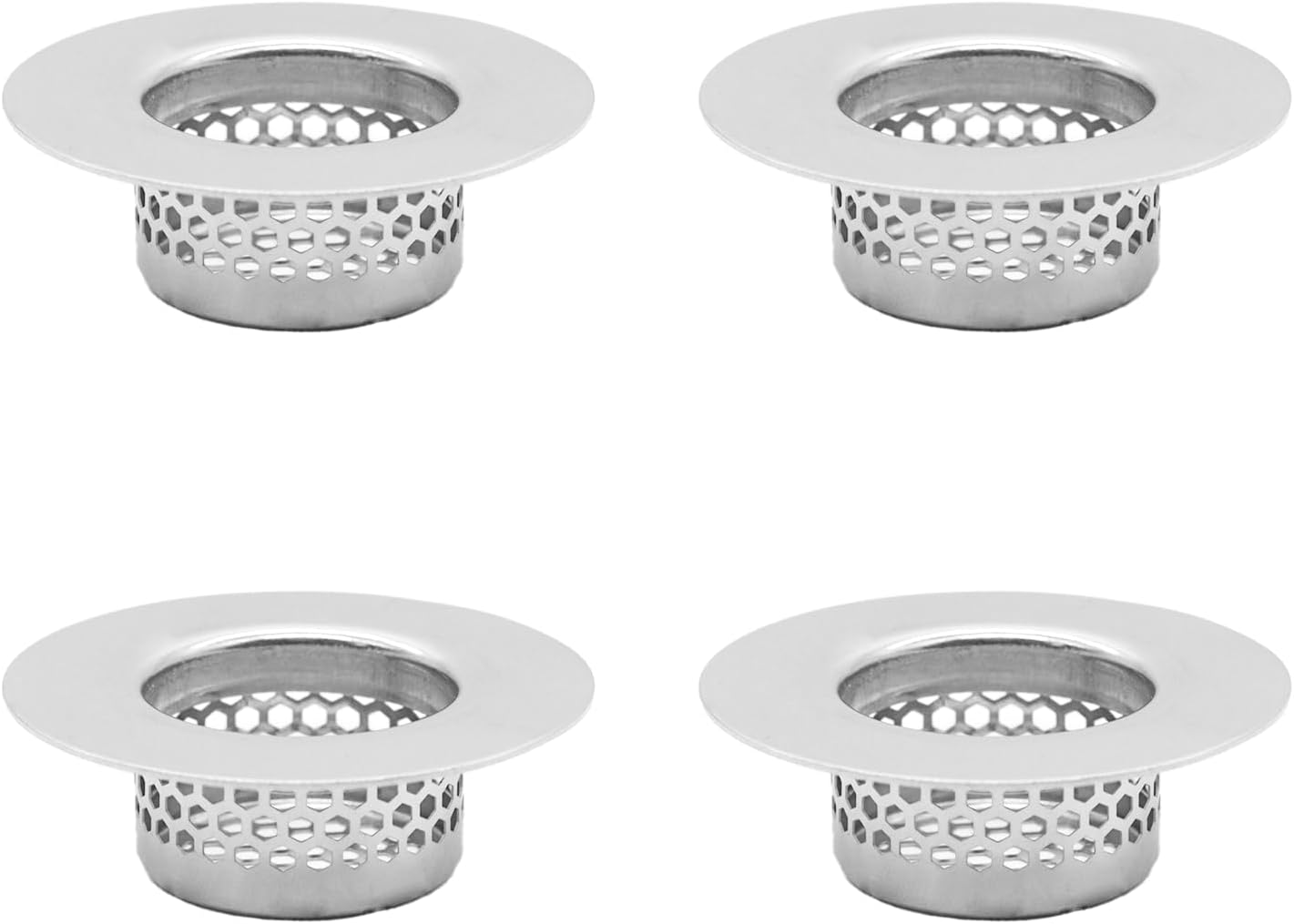 4PCS Stainless Steel Drain Hair Catcher for Sink Tub RV and Laundry