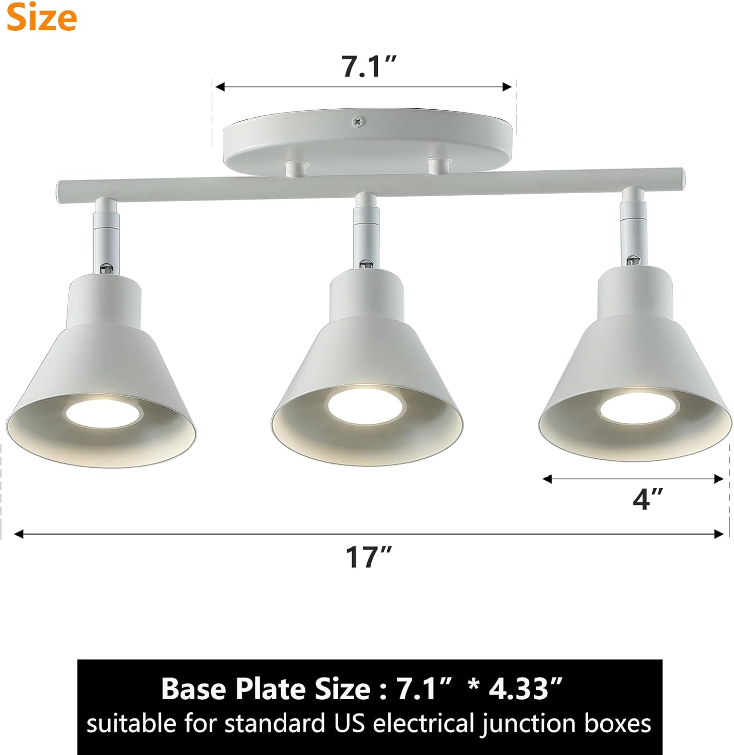 Vivihobb White Track Light with Flexibly Rotatable Head