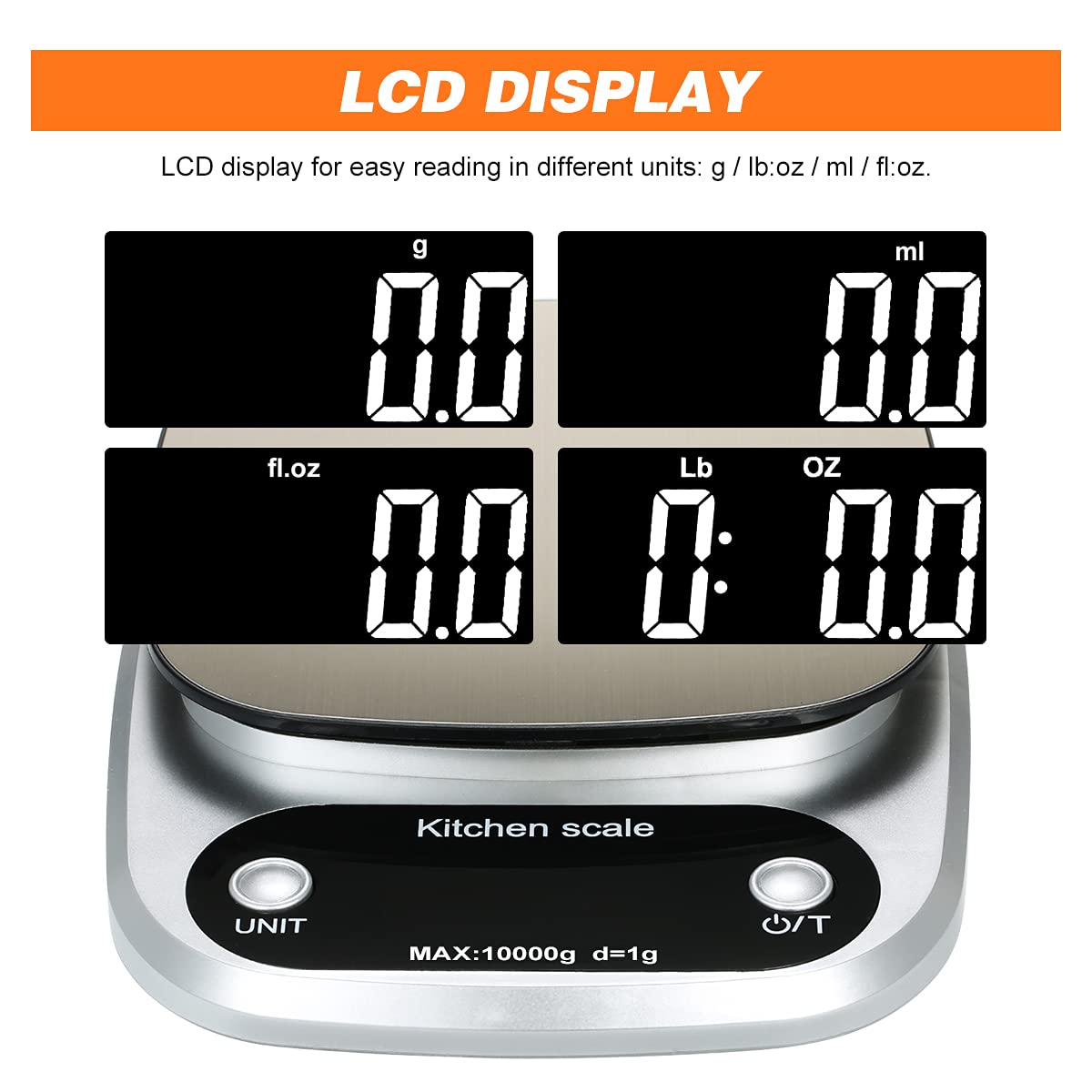 YIWENG Digital Kitchen Scale 10kg 1g Waterproof Baking Scale
