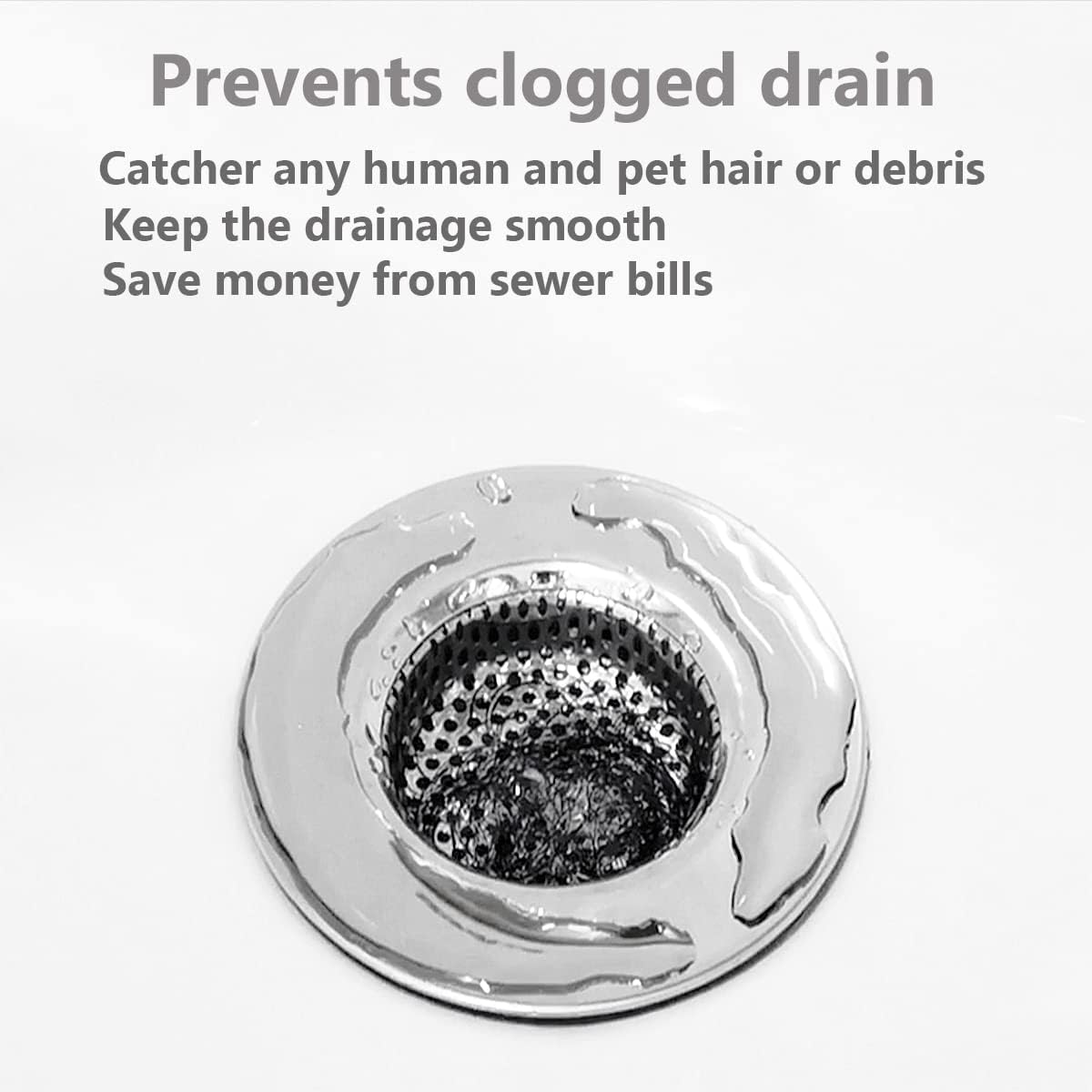 Huntonry 2PCS Drain Strainer Stopper Kit for Bathtub Shower and Sink