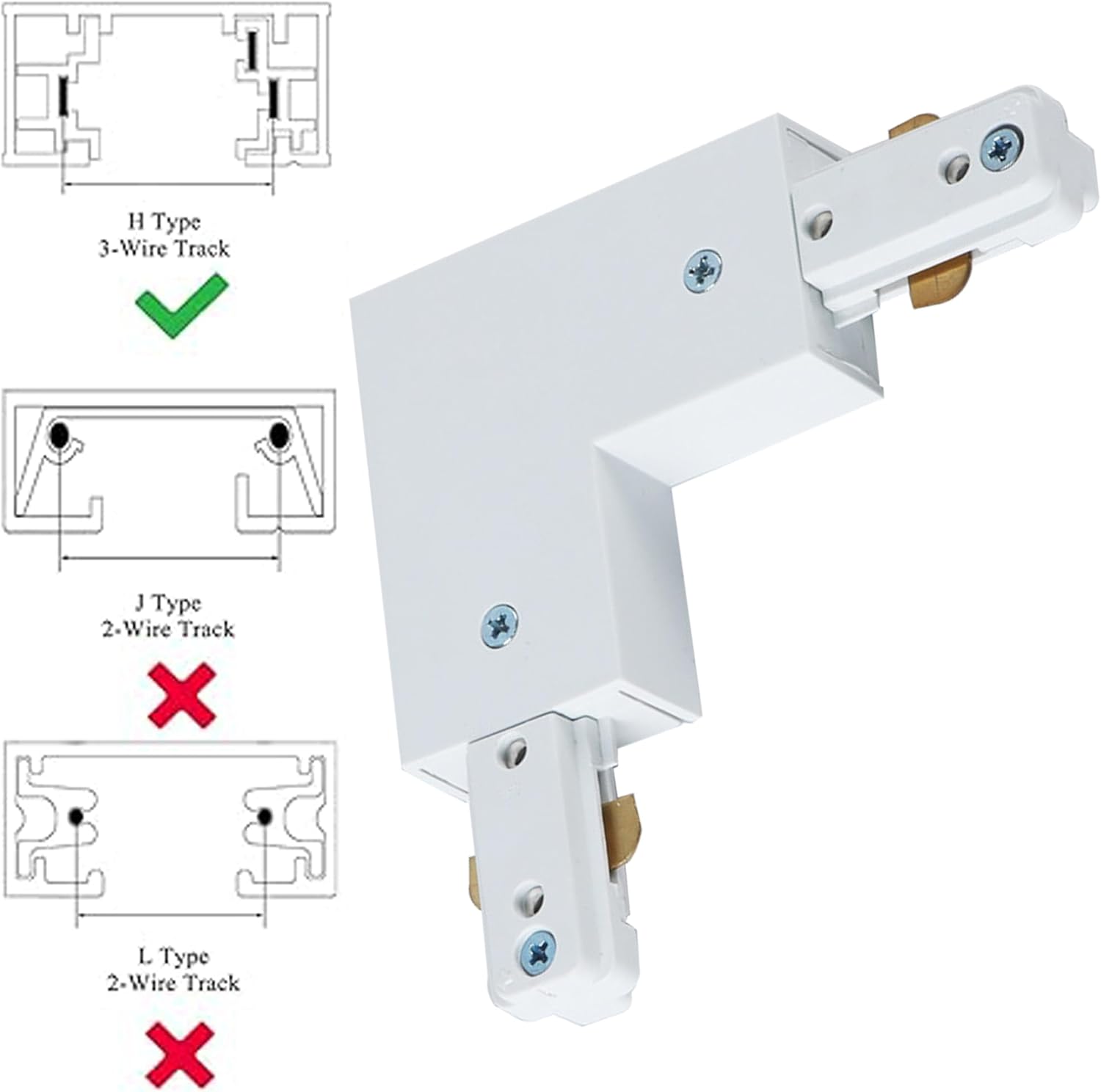 Yuemegou H Track L Connector 3-Wire Single Circuit