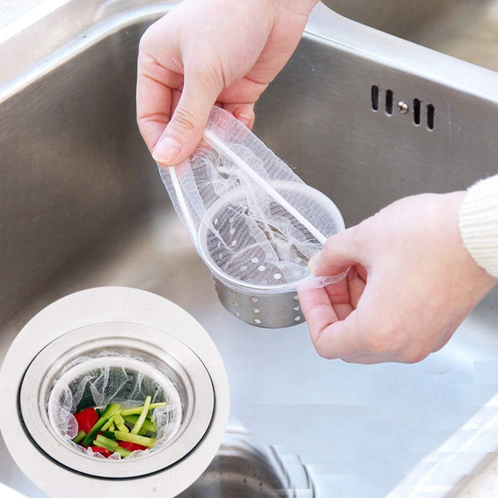 200Pcs Disposable Sink Strainer Bags for Kitchen and Bathroom