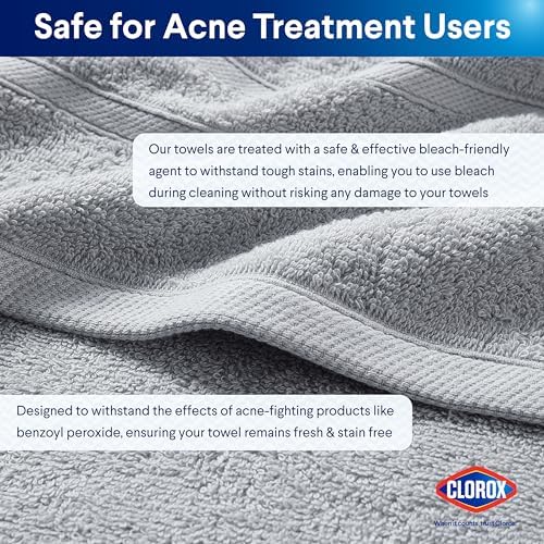 Clorox Bleach Friendly Bath Towels 2 Pack Light Grey