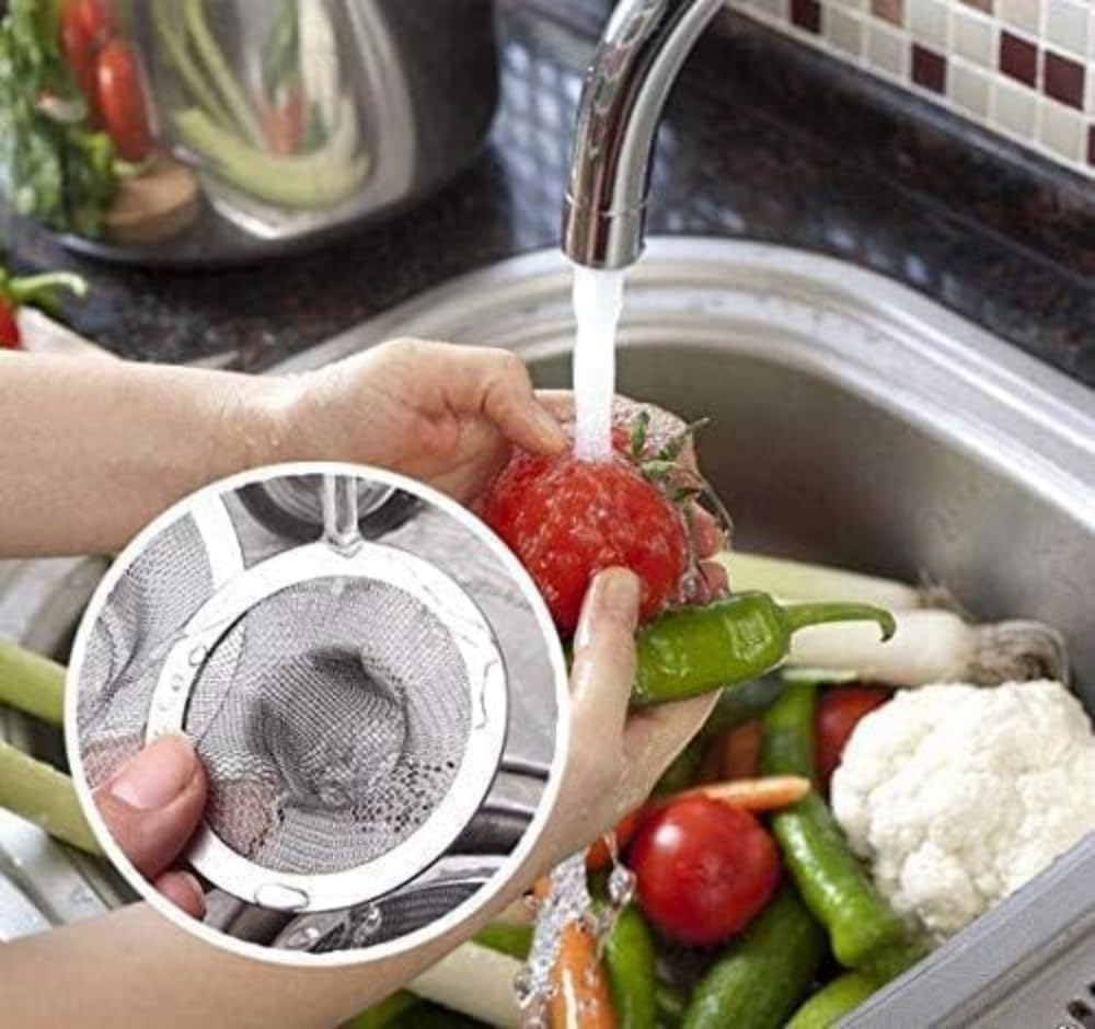 4 Pieces Silver Mesh Basin Sink Drain Strainer 2 x 079