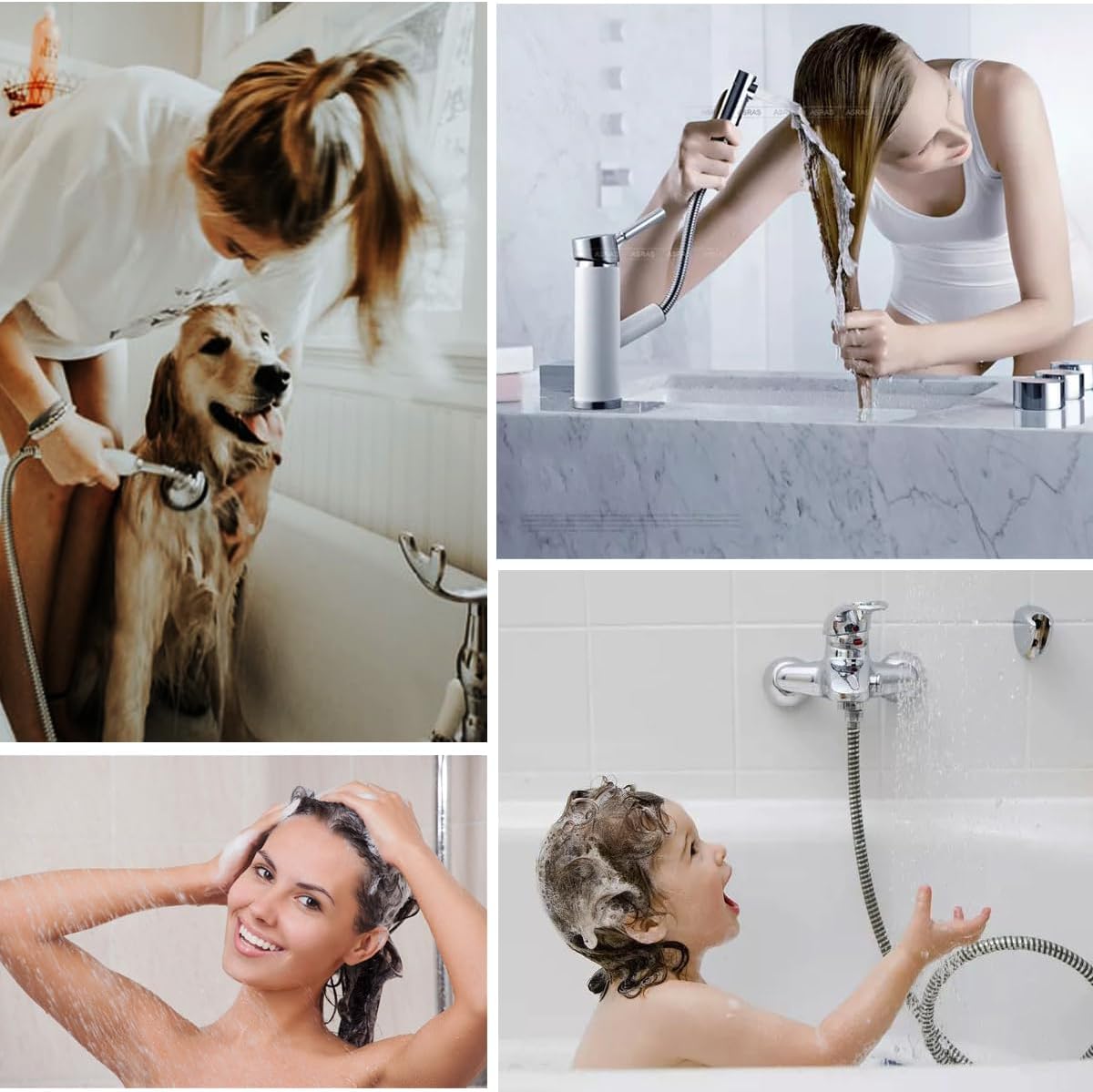 2PCS Hair Catcher Shower Drain Cover with Silicone and Stainless Steel