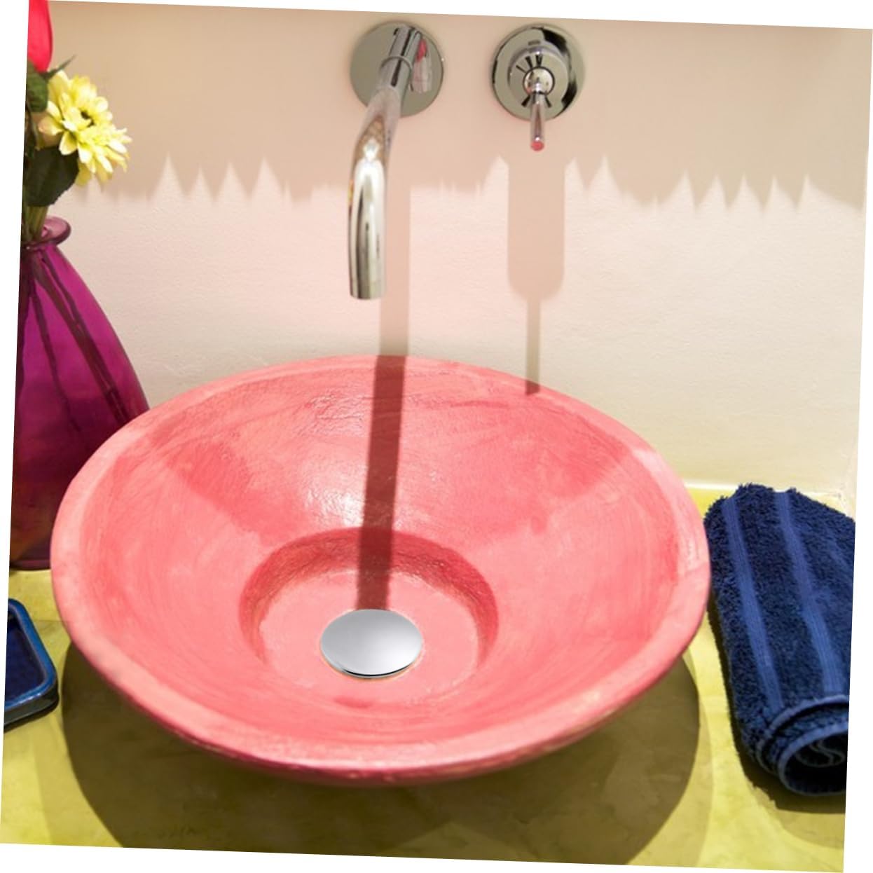 TOBBOMEY Pop-up Drain Cover for Sink and Bathtub