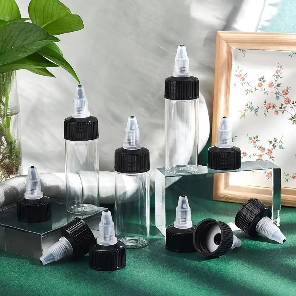 50 PCS Black Twist Bottle Caps for 20410 Threaded Containers