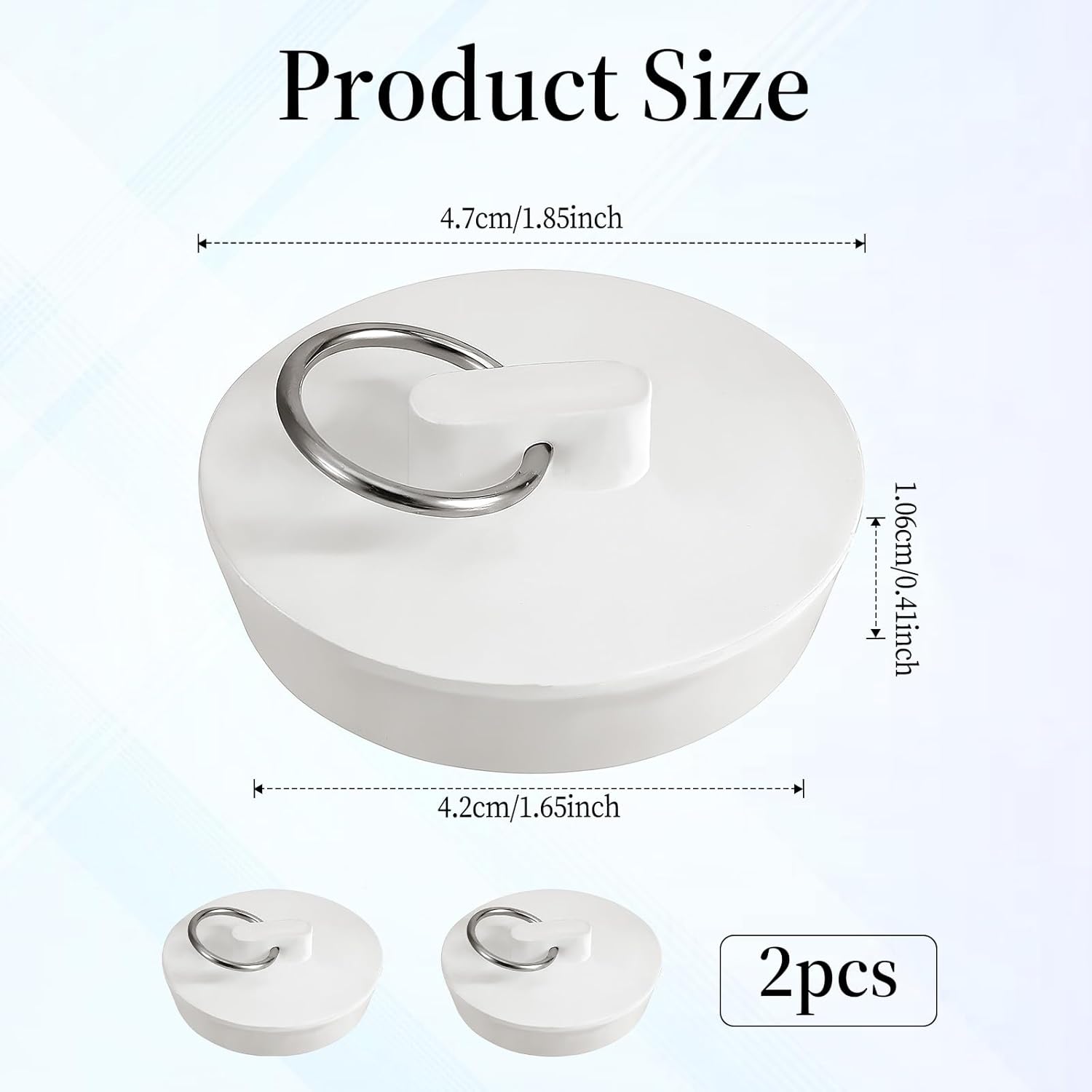 Psyqtsuary Rubber Sink Stopper 2 PCS Universal Drain Plug