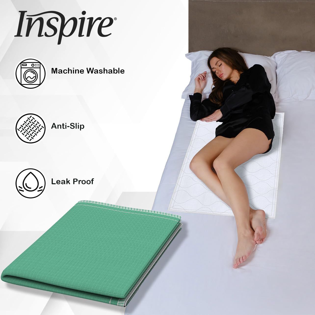 Inspire Reusable Incontinence Bed Pads 3 Pack