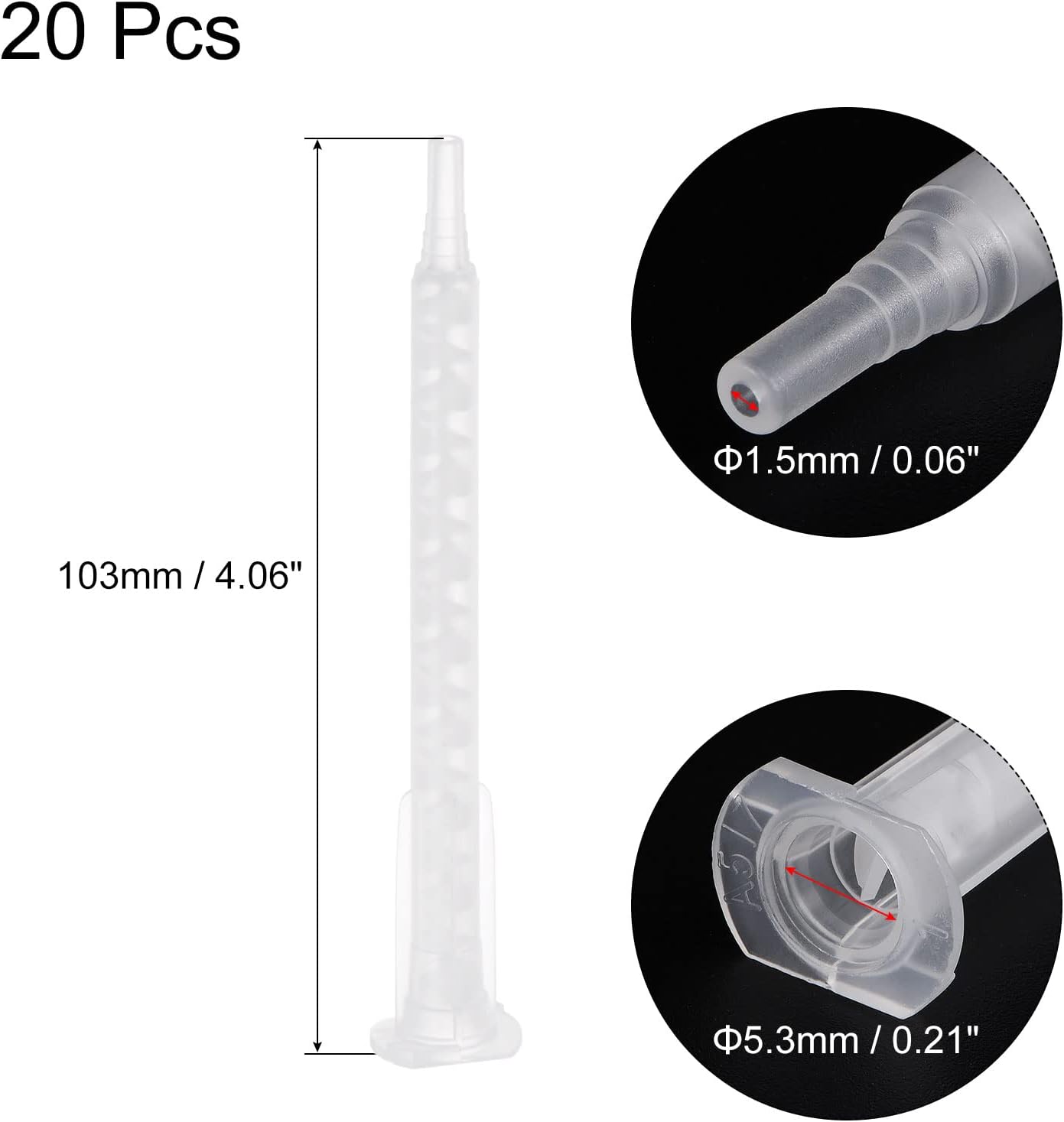 Uxcell 20 Pcs Epoxy Static Mixer for AB Glue