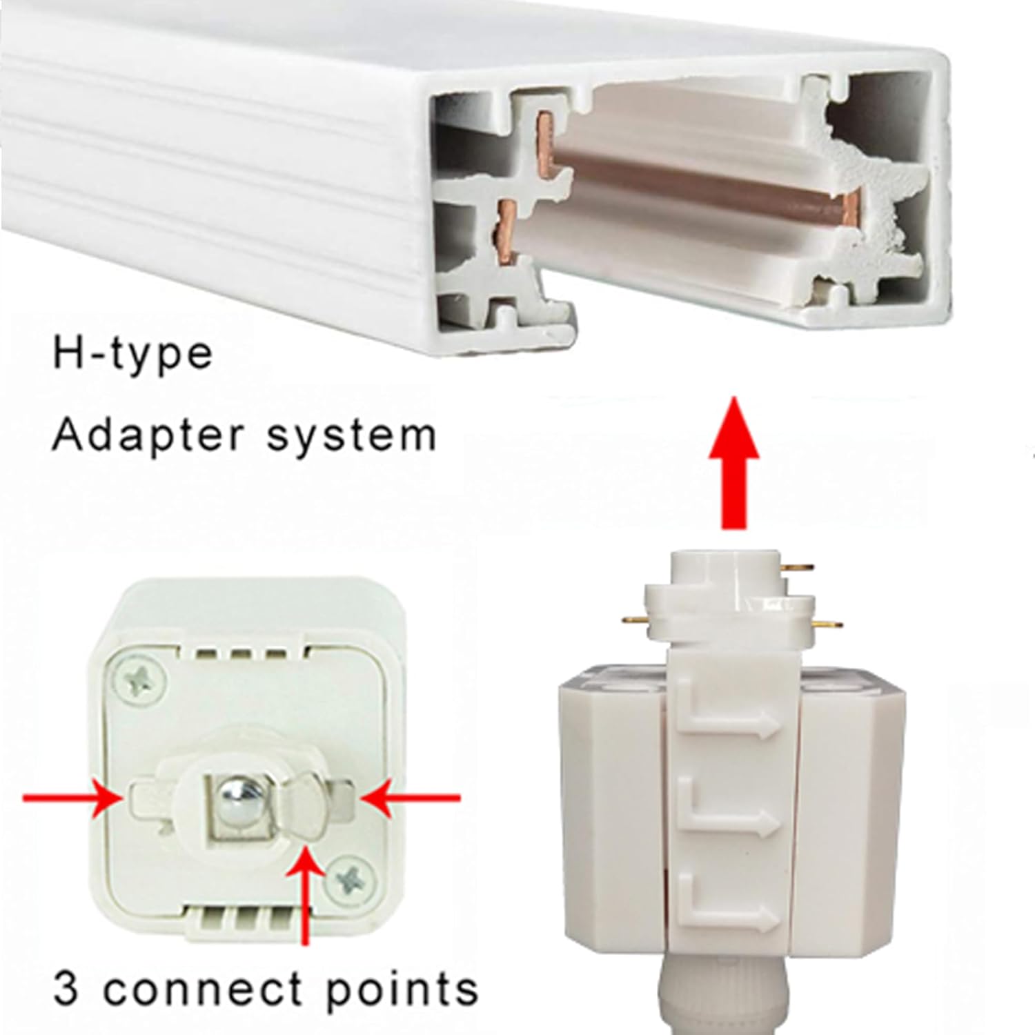 Adjustable H-Track Ceiling Light with Marble Shade