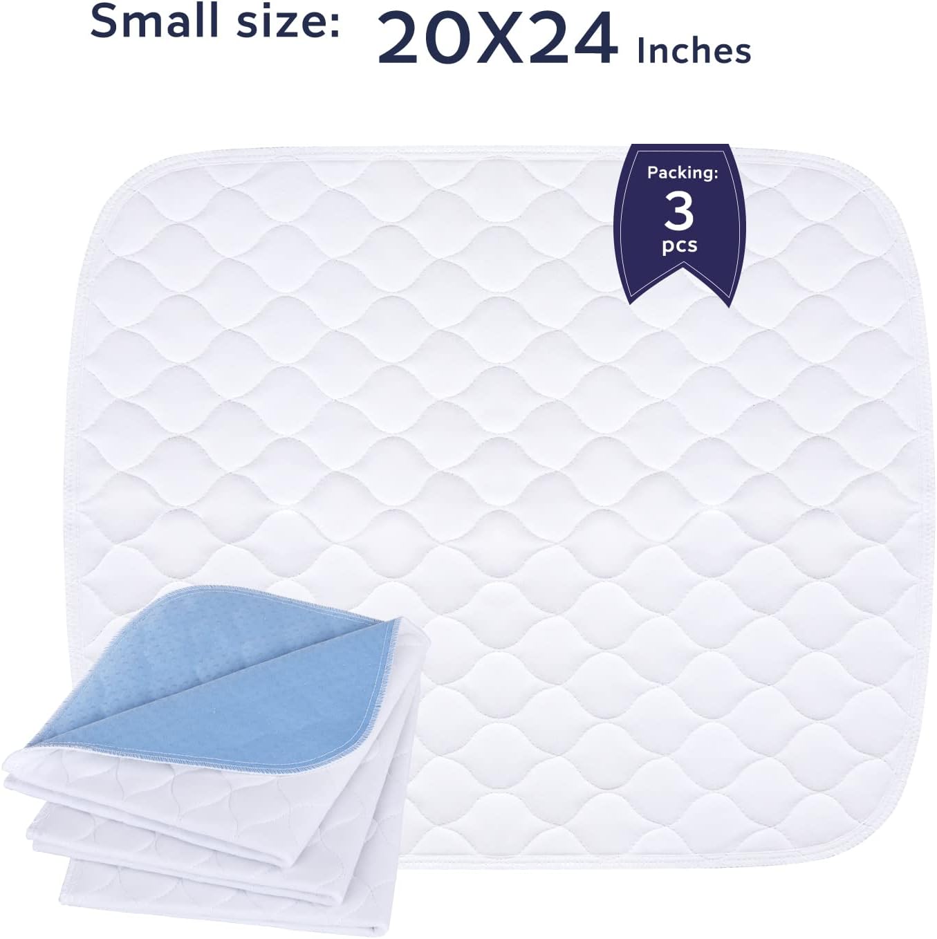 Alsunny Non-Slip Incontinence Bed Pads 20x24 3 Pack 1
