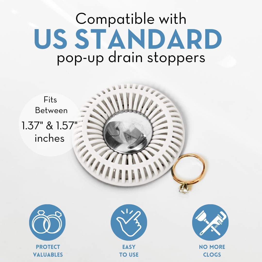 SinkRing Universal Drain Protector Hair Catcher Strainer White