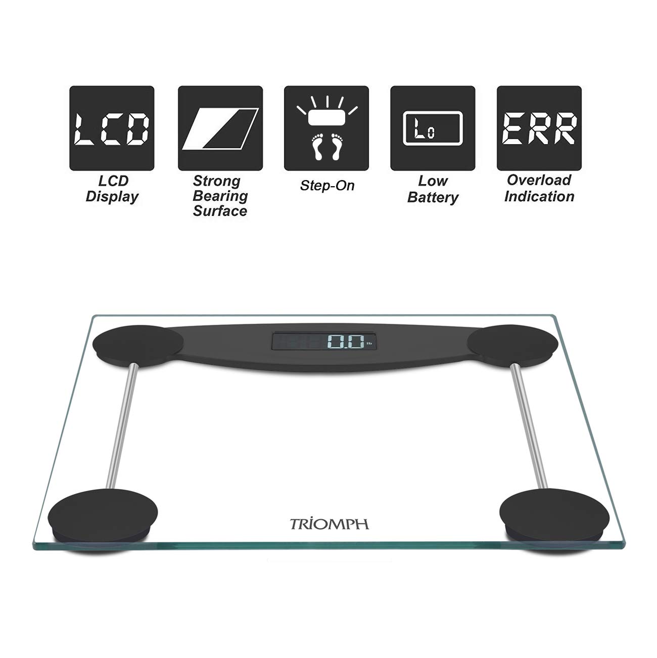 Triomph Digital Body Weight Scale with Step-On Tech and LCD Display 1