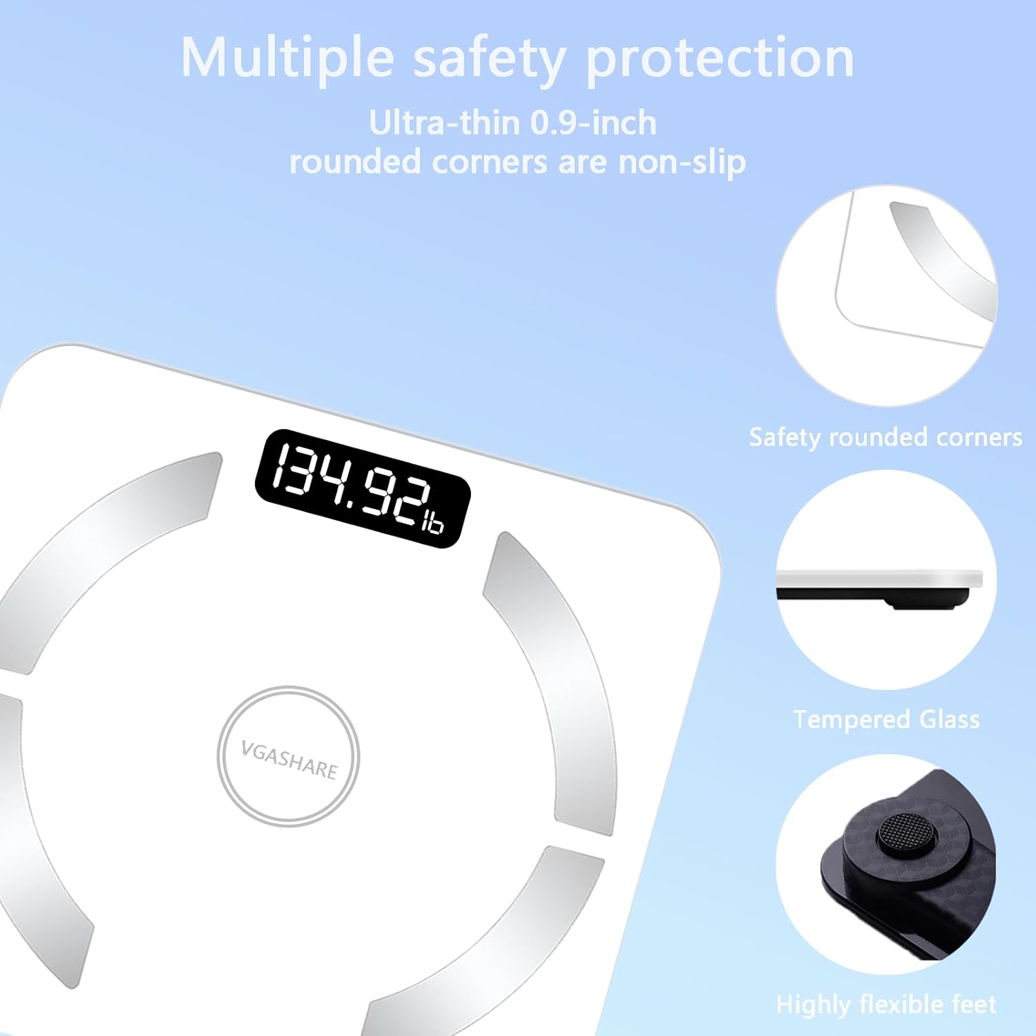 VGASHARE Weight Scale with LED Display and 400 lb Capacity