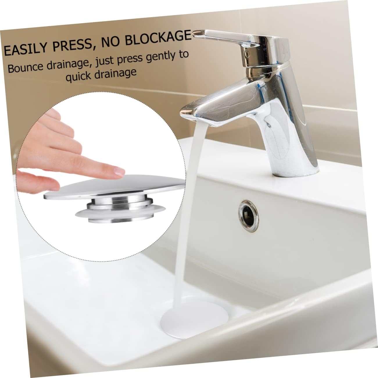 HOUDERCO Zinc Alloy Pop-up Drain Cover for Bathtub and Bathroom